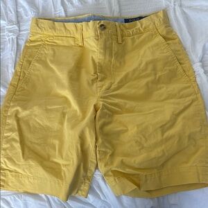Polo by Ralph Lauren Bright Yellow Men’s Cotton Flat-Front Shorts